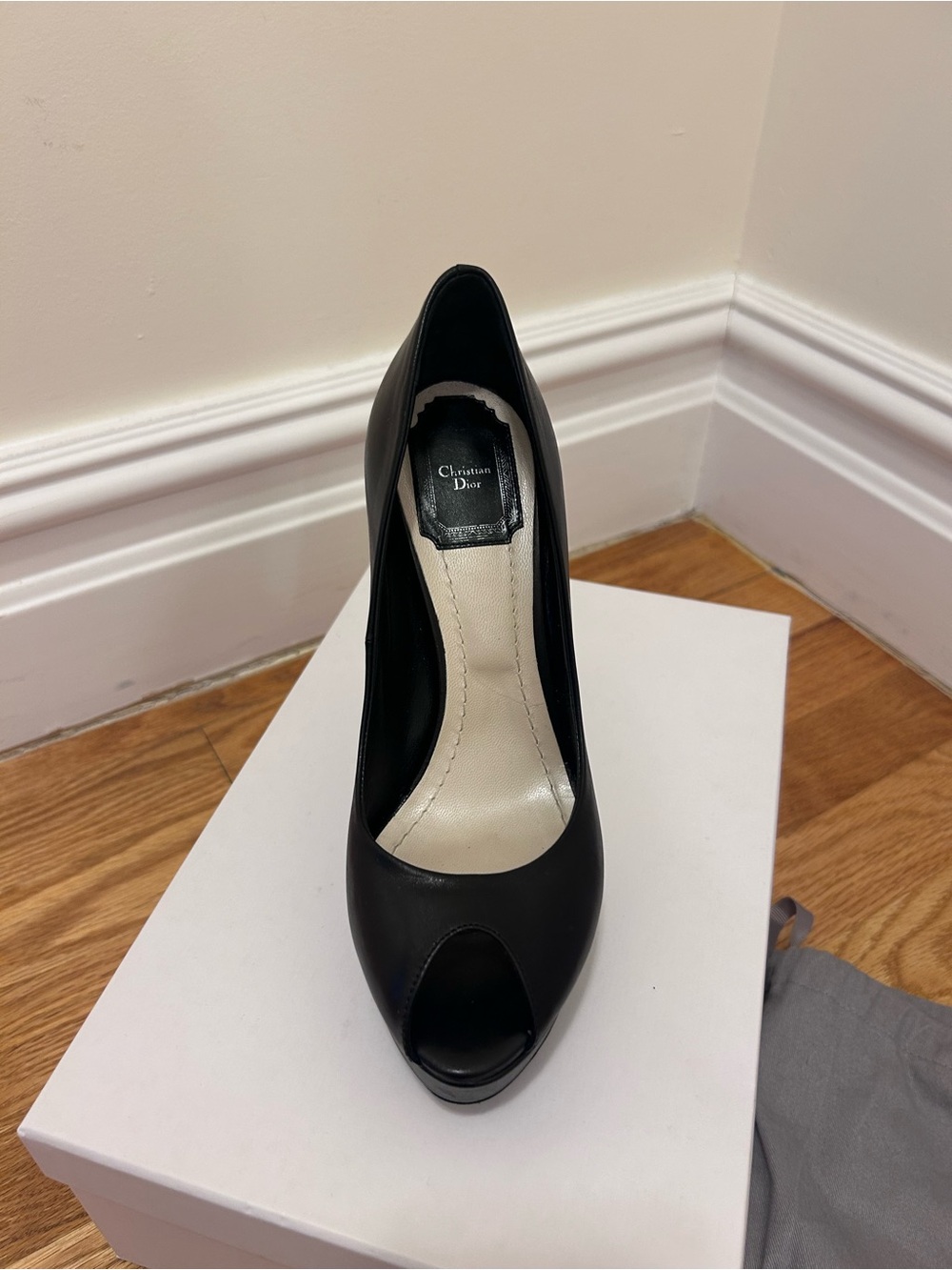 Miss Dior Black Peep-Toe Platform Pump - Women's High Heels size 37 Great cond - Picture 5 of 9